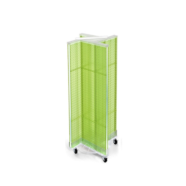 Pinwheel Pegboard Floor Display on Wheeled Base